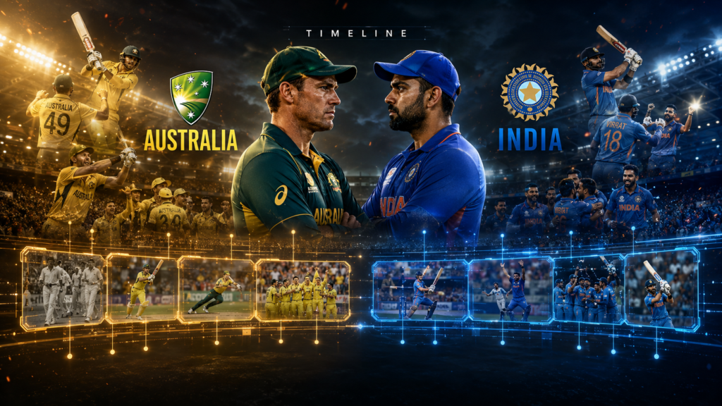 Australian Men’s Cricket Team Vs India National Cricket Team Timeline