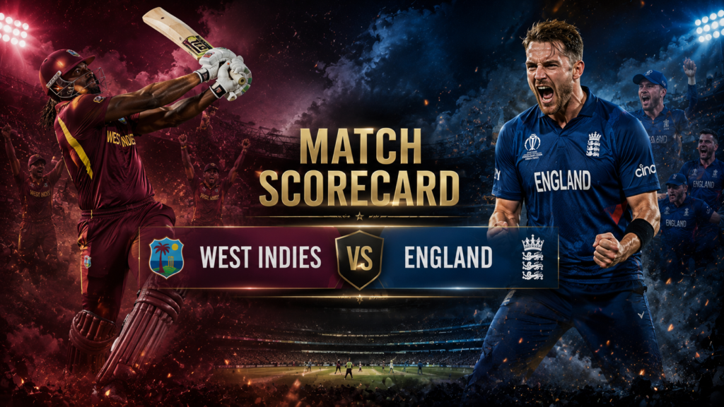 West Indies Cricket Team Vs England Cricket Team Match Scorecard