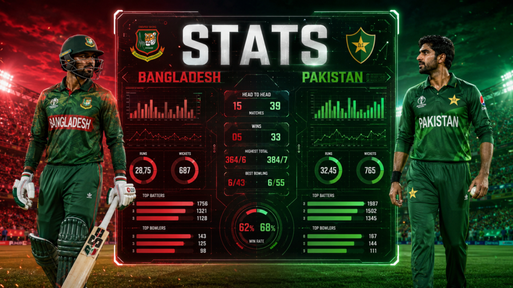 Bangladesh National Cricket Team Vs Pakistan National Cricket Team Stats