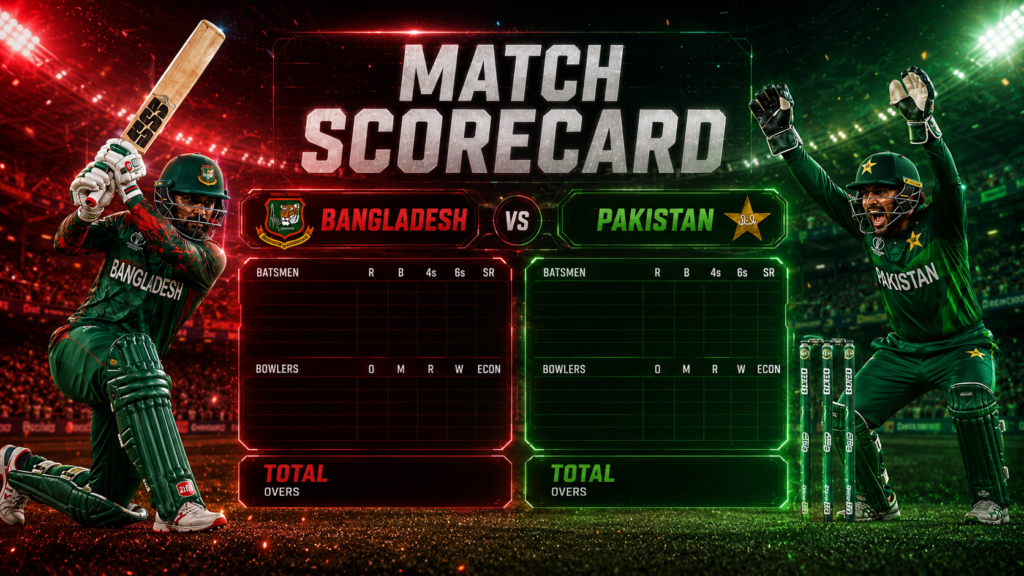 Bangladesh National Cricket Team Vs Pakistan National Cricket Team Match Scorecard